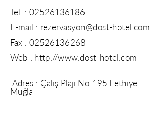 Club Dost Hotel iletiim bilgileri